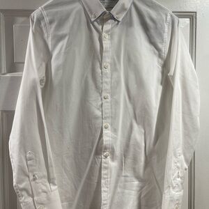 Boys - Classic White Shirt with blue trimming at the collar - 11-12y